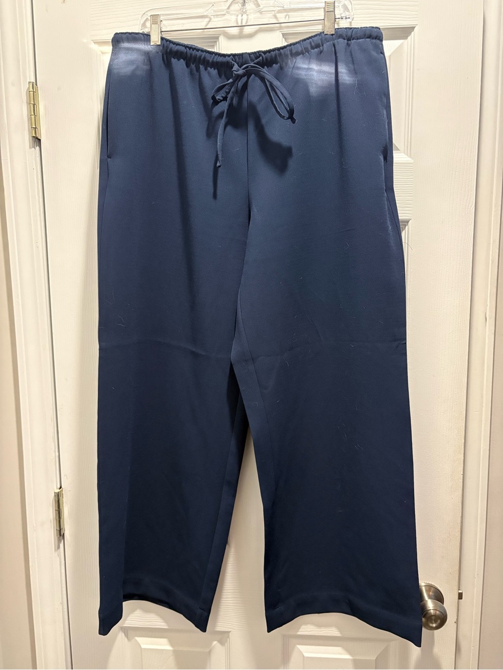 LOFT Navy Wide-Leg Drawstring Joggers